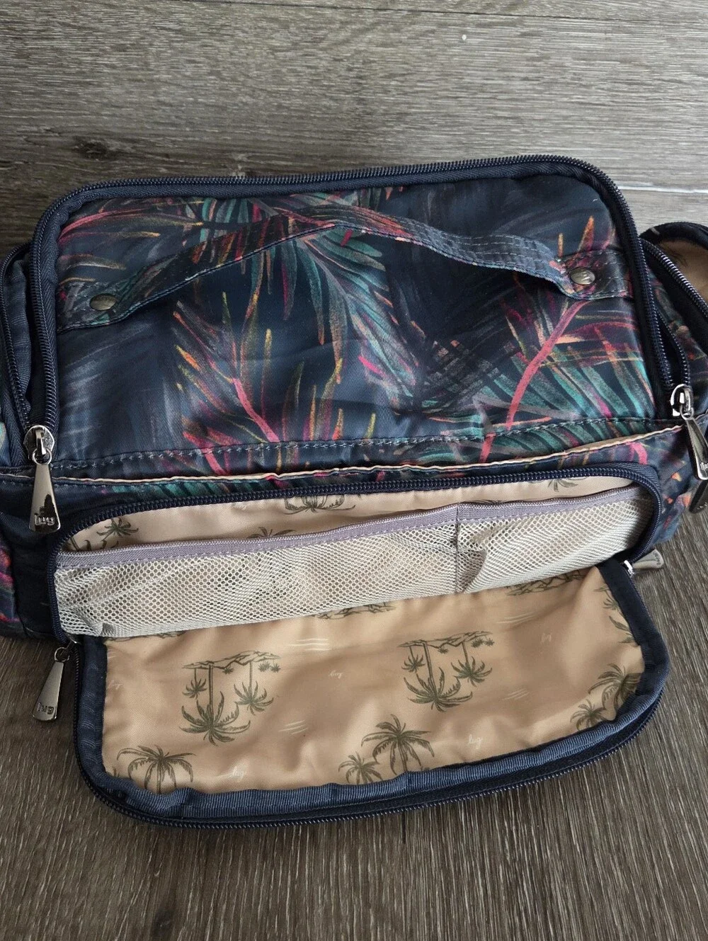 Lug Trolley Cosmetic Case – Tropical Palm Leaves Travel Makeup Bag
